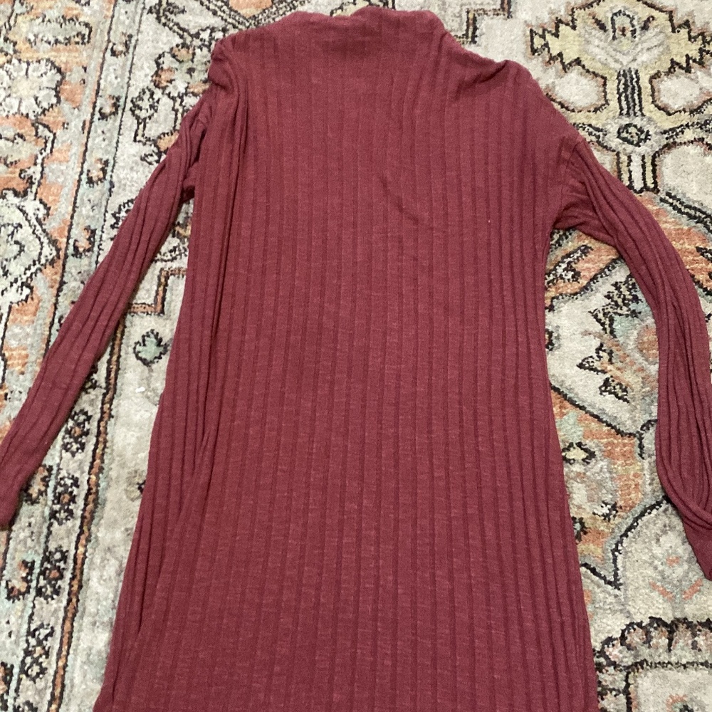 Burgundy Bodycon Dress - Turtleneck